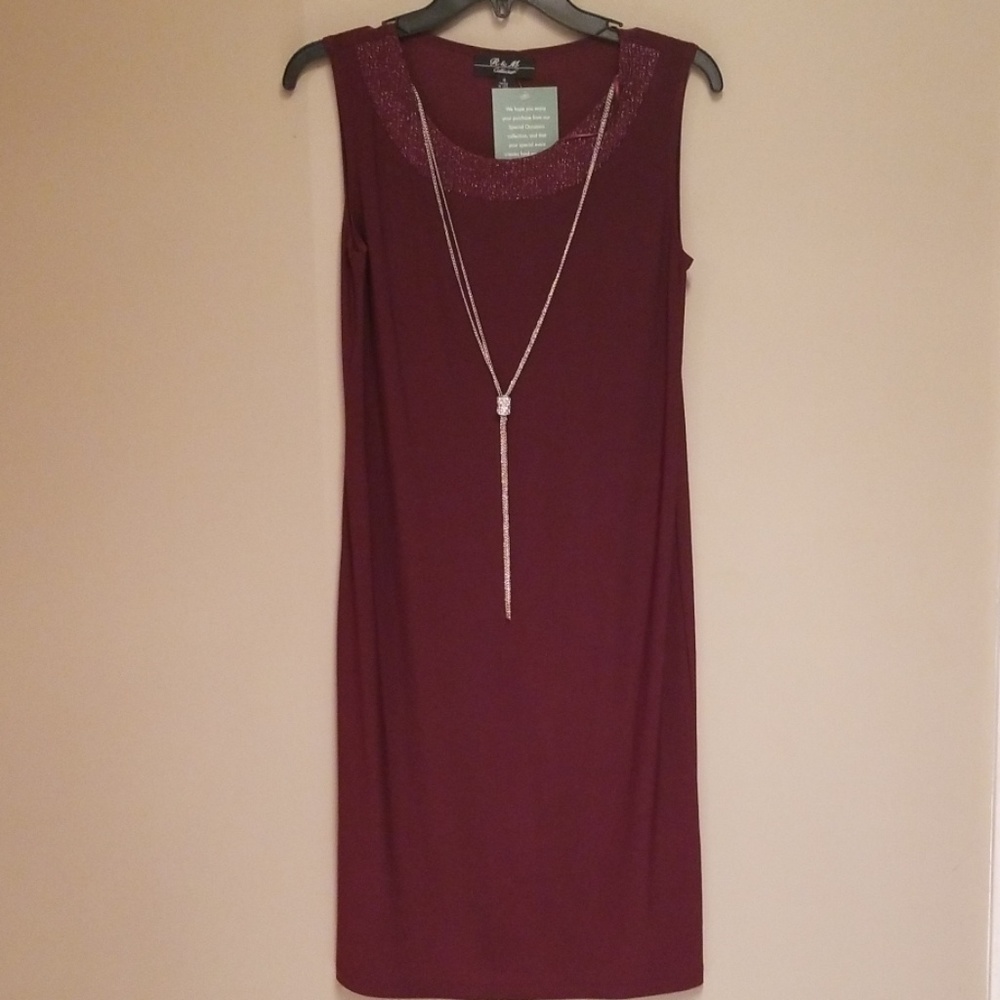 3 piece wine red dress - Picture 5 of 7
